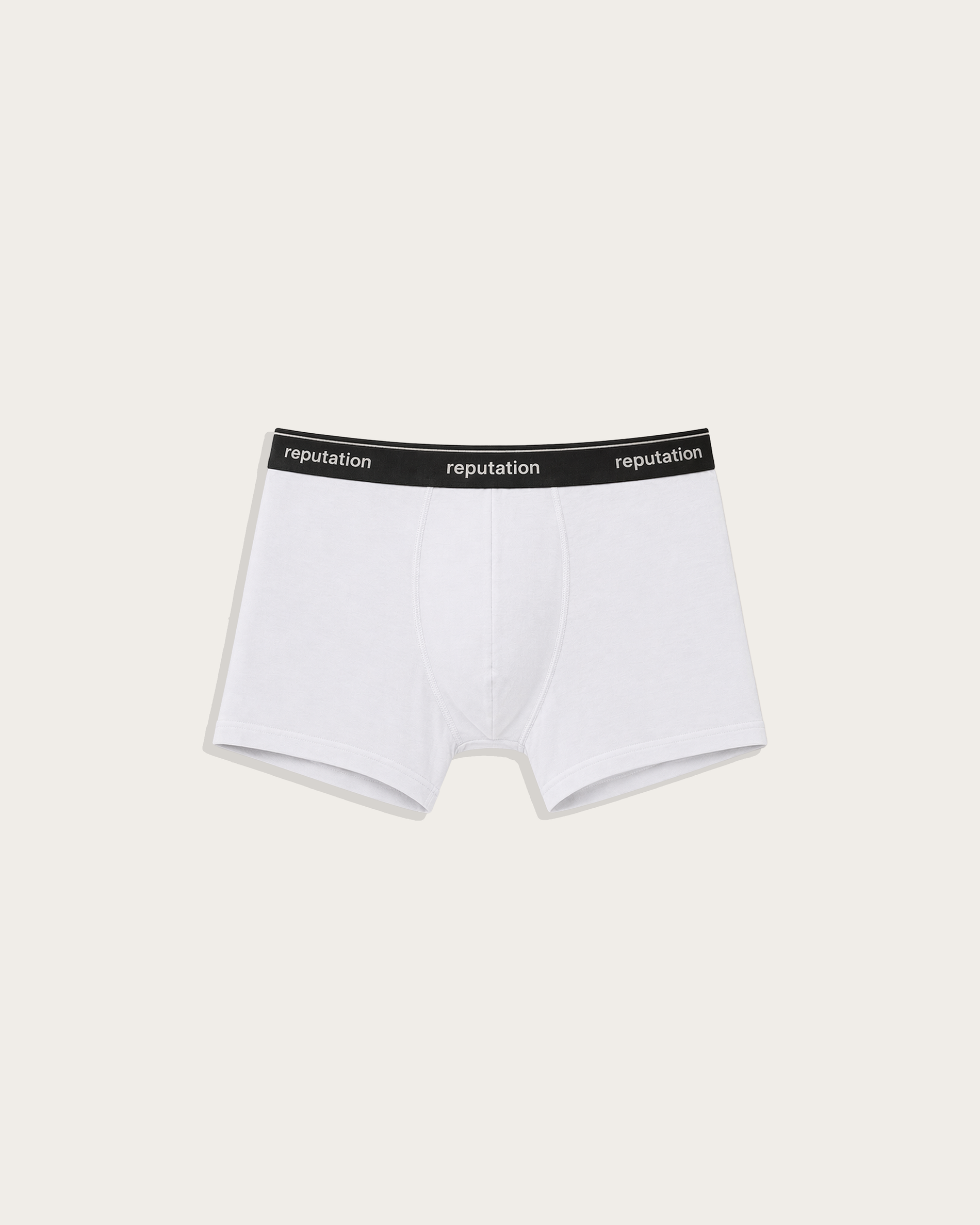 Reputation Signature Boxer Brief 01 in white, flat lay