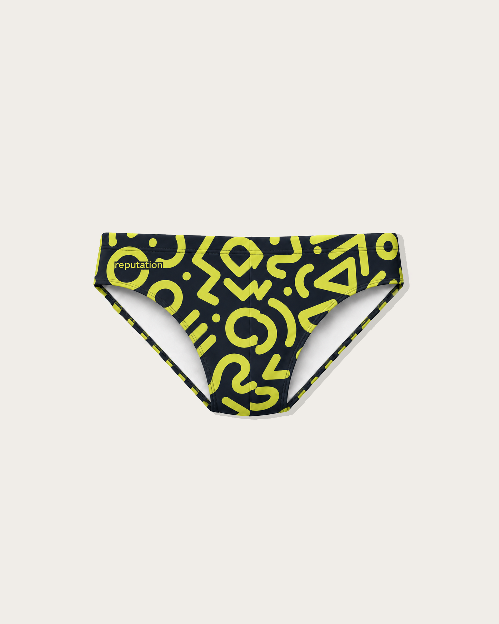 Reputation Signature Swim Brief 02 Glyph, flat lay